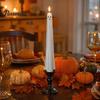 Halloween Ghost Candle Lights Flameless Taper Candles, Battery Operated Flickering Light with Real Wax Texture Candles Remote, 3D Wick LED for Dinner
