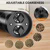 Dual Chamber Electric Pepper Salt Grinder Adjustable Burr Kitchen Spice Grinding Bottle  Cooking