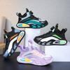 Kids Running Shoes With Rotating Buckle Closure Breathable Mesh Upper Boys Girls