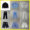 Pantaloncini di jeans da uomo effetto invecchiato con ricamo a stella Vestibilità dritta Vita media Misto cotone lavato Streetwear Pantaloni casual