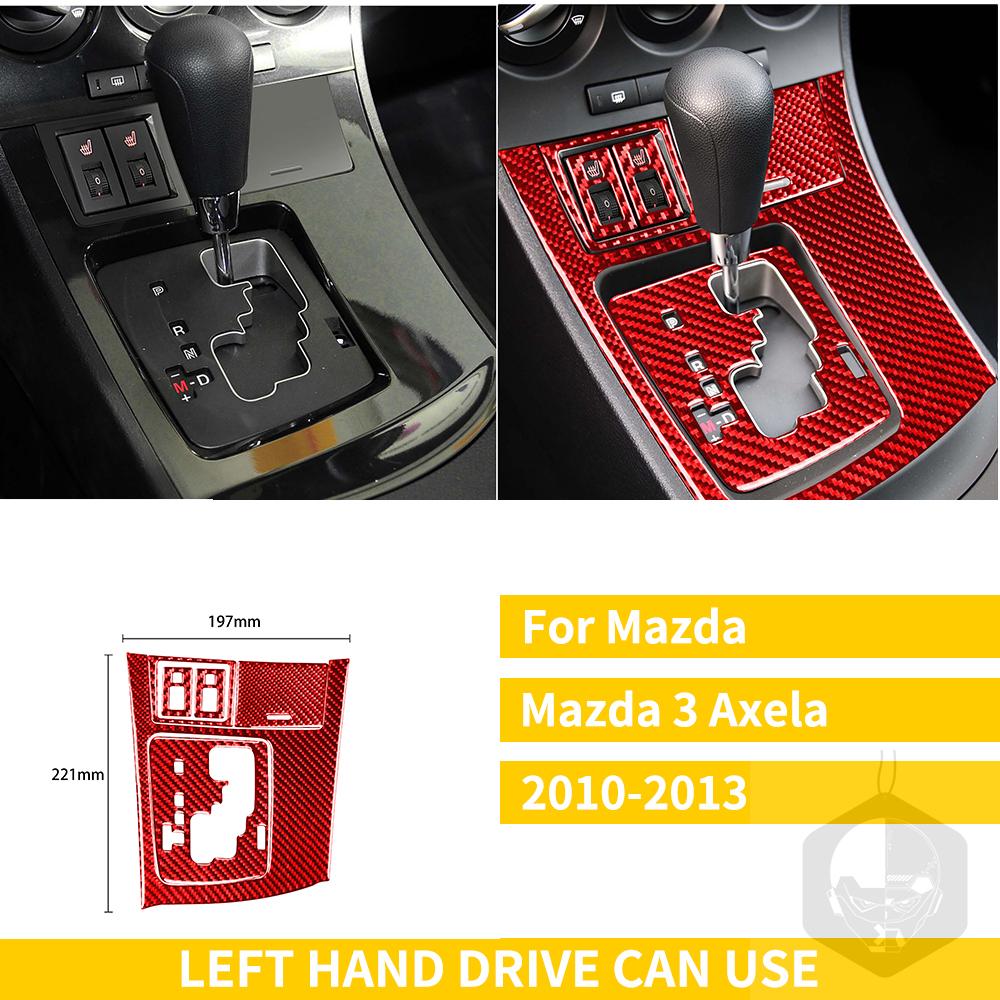 Red Carbon Fiber Whole Interior Stickers For Mazda 3 Axela 2010-2013 Car Accessories Dash Trim Gear Shift Console Cover Molding SW8