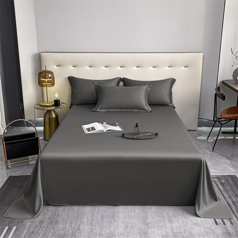 Popular 100% Cotton Sateen Bed Sheet Set - Solid Color, Long Staple Cotton, Single/Double Sizes, Three-Piece Collection
