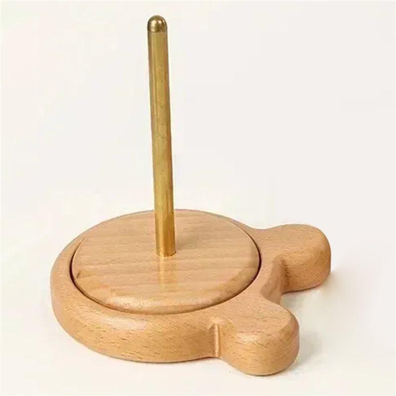 HHO-Knitting Tools Wooden Yarn Holder Beginner Crochet Accessories Stand Sewing Thread Spool Wool Ball Winder Stand Tool B