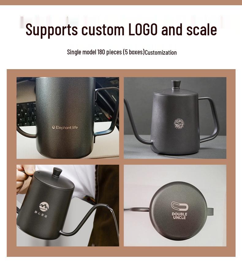 304 Stainless Steel Gooseneck Coffee Kettle with Wood Handle for Pour Over and Outdoor Use