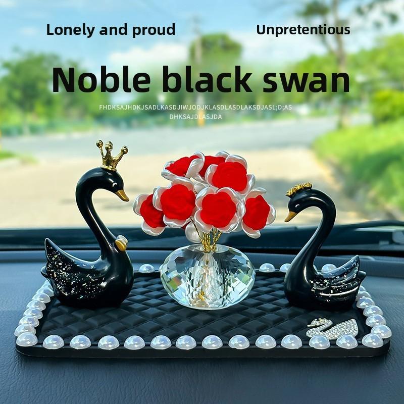 Swan Car Ornament Goddess Style Resin Car Interior Decor For Elegant Vehicles