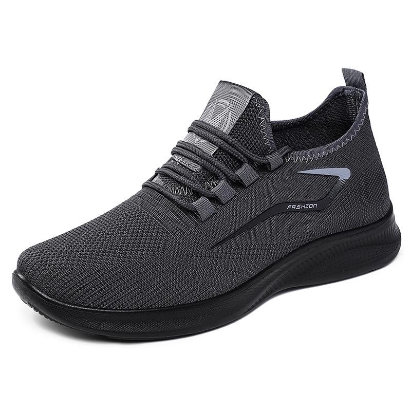 Men's Casual Flyknit Shoes - Plus Size Breathable Mesh with Soft Sole for Comfort