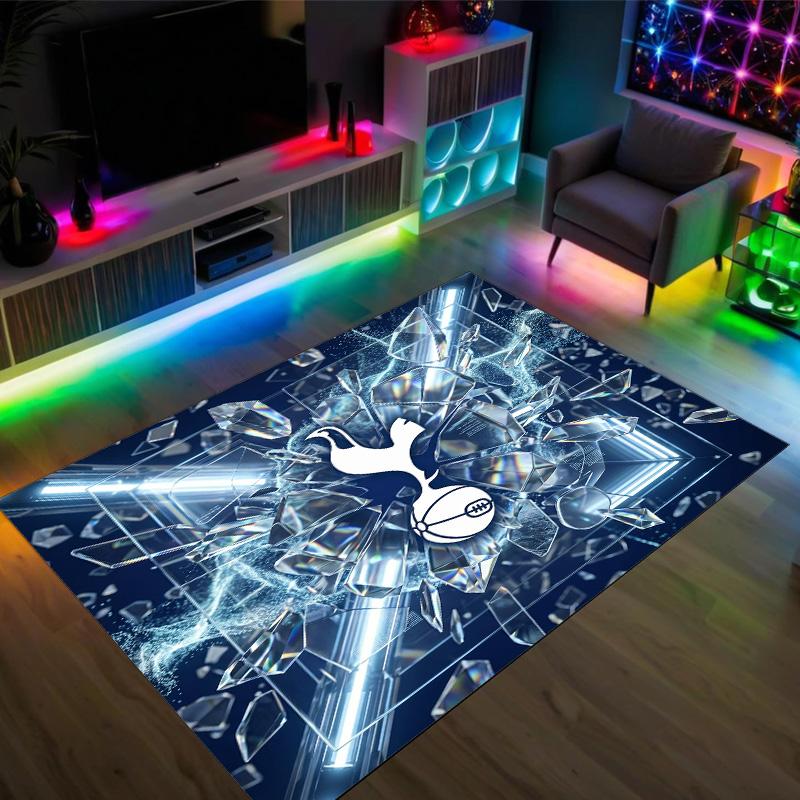 Tottenham Hotspur Design Crystal Velvet Carpet Cozy Non?Slip Printed Rug For Bedroom Living Room Entrance