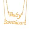 European & American High-End Titanium Steel Gold Letter Pendant Necklace for Women