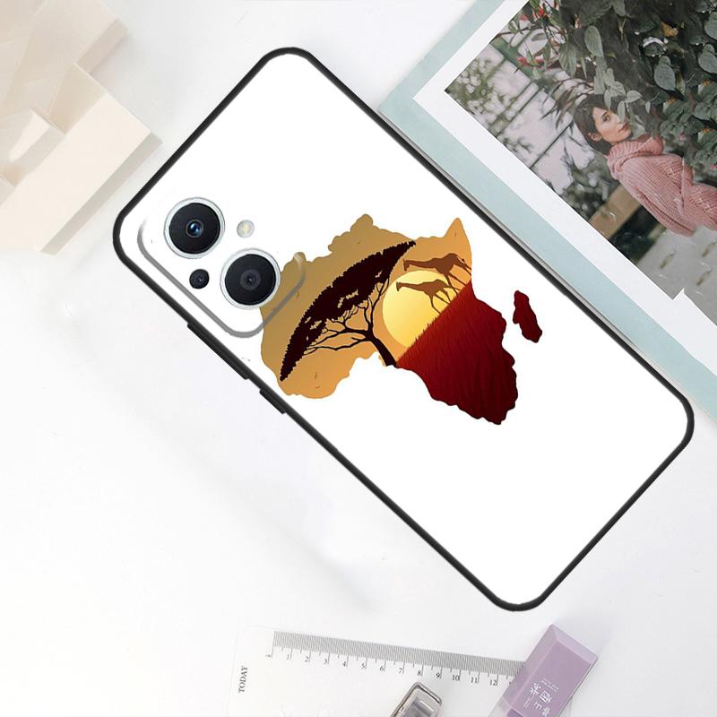 Africa Map Geography Case For OPPO Reno 11F 4Z 5Z 8T 10 Pro 4 6 7 8 5 Lite OPPO Find X6 Pro X2 X3 X5 Lite Cover