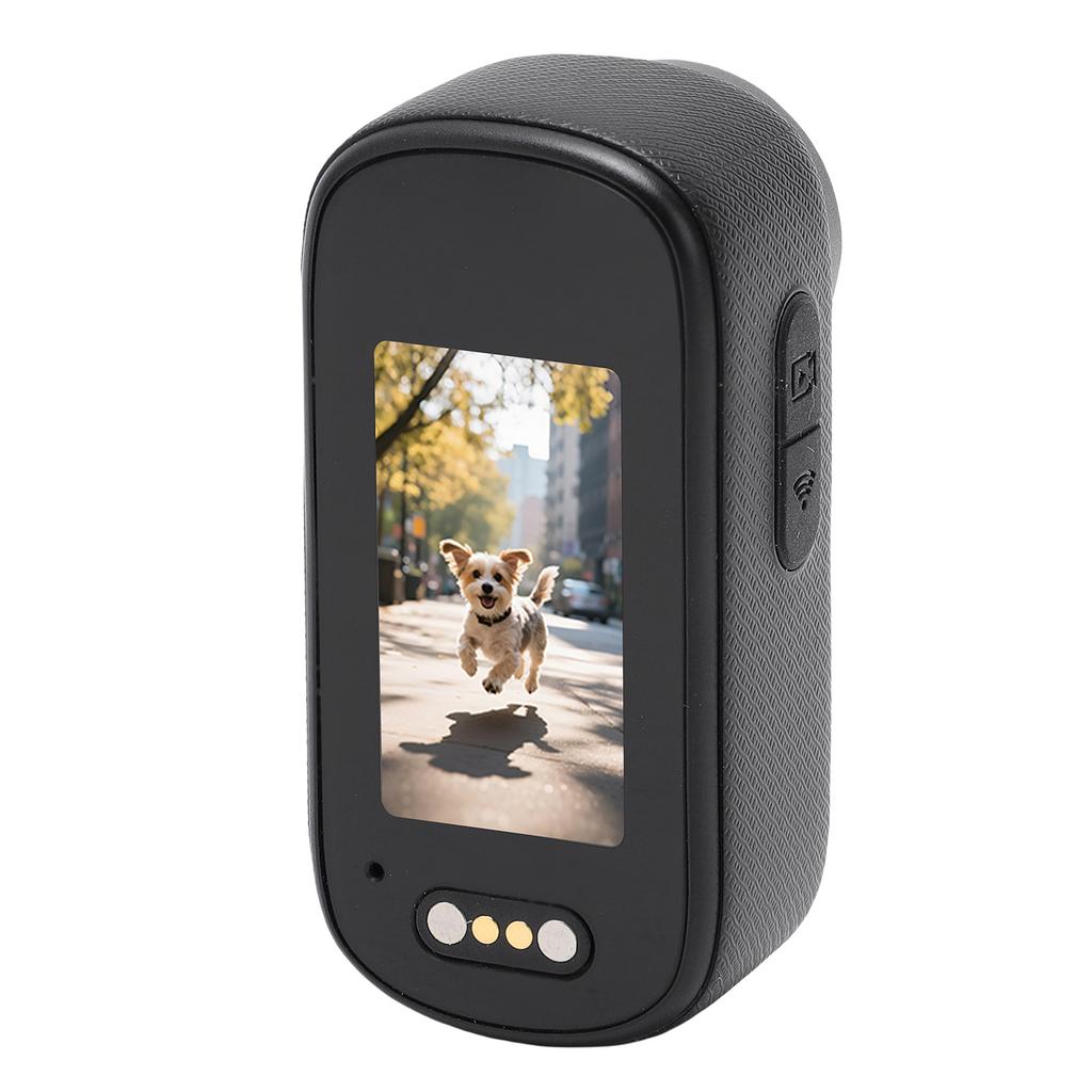 Action Camera 4K Wide Angle Lens WiFi 1.47in Screen Portable Sports Camera with Magnetic Lanyard Back Clamp for Vlog