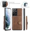 For Samsung Galaxy S21 Ultra 5G Case JEEHOOD J01 Retro Leather Phone Back Cover with Detachable Magnetic Card Holder