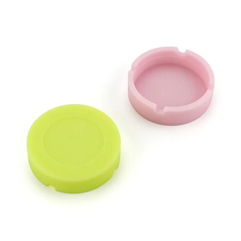 Portable Ashtray Glow In The Dark Luminous Silicone Soft Ashtray for Smoking Cigarette Cigar Round Durable Ashtray