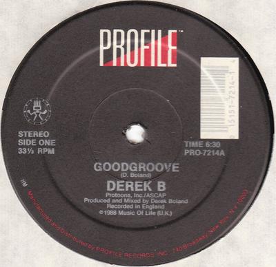 12inch Record DEREK B - Goodgroove PRO7214 Profile Records 1988 US Rap & Hip-Hop/R&B Used