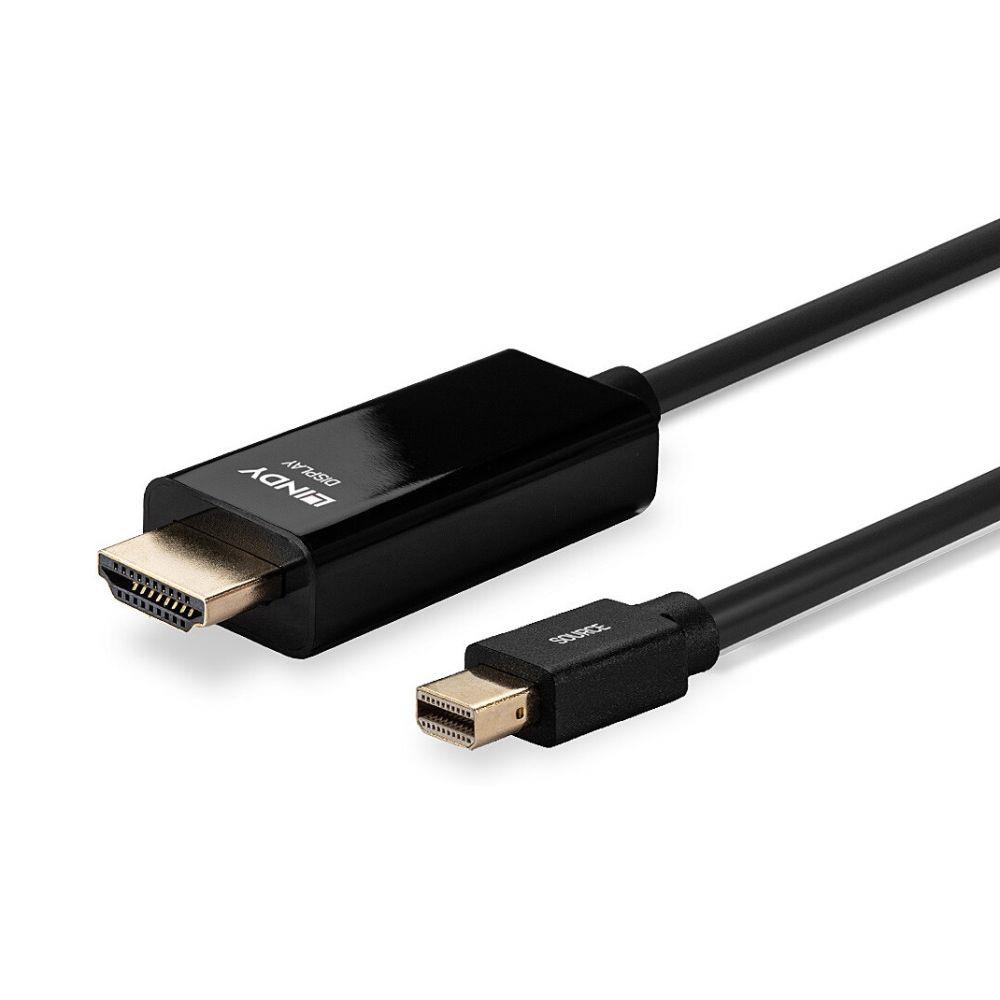 Kabel Adapter LINDY Mini DisplayPort - HDMI 10.2G 2m Czarny 4K UHD 30Hz