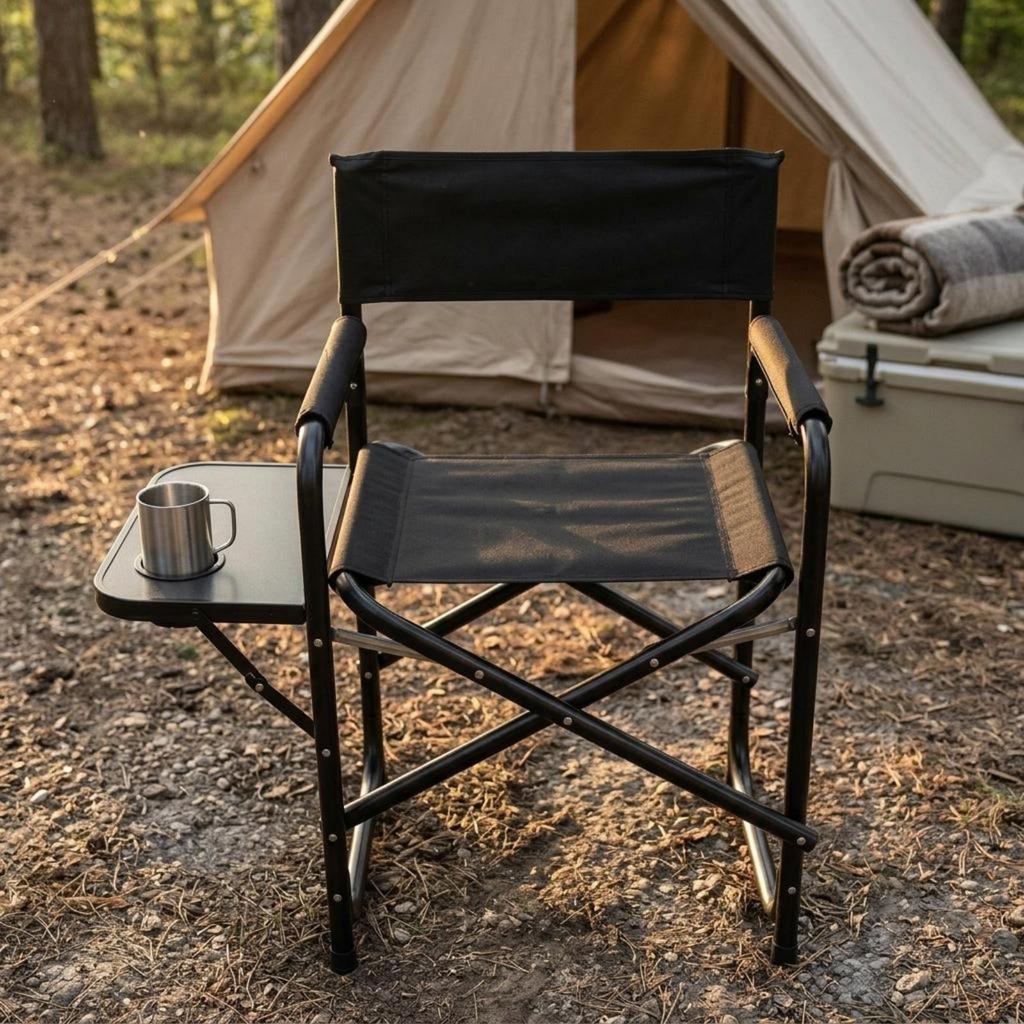 Folding Camping Chair with Side Table Leisure Furniture Sturdy
