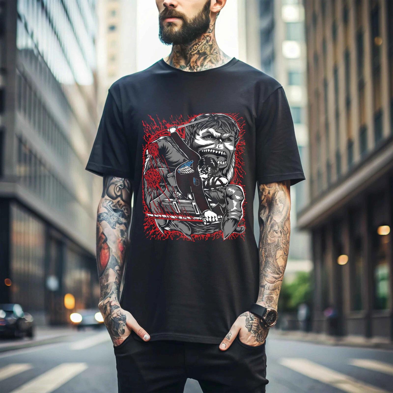 MENS WOMENS Attack on Titan T-Shirt Mikasa Shingeki No Kyojin Anime Horror shirt Gift 164 2XL