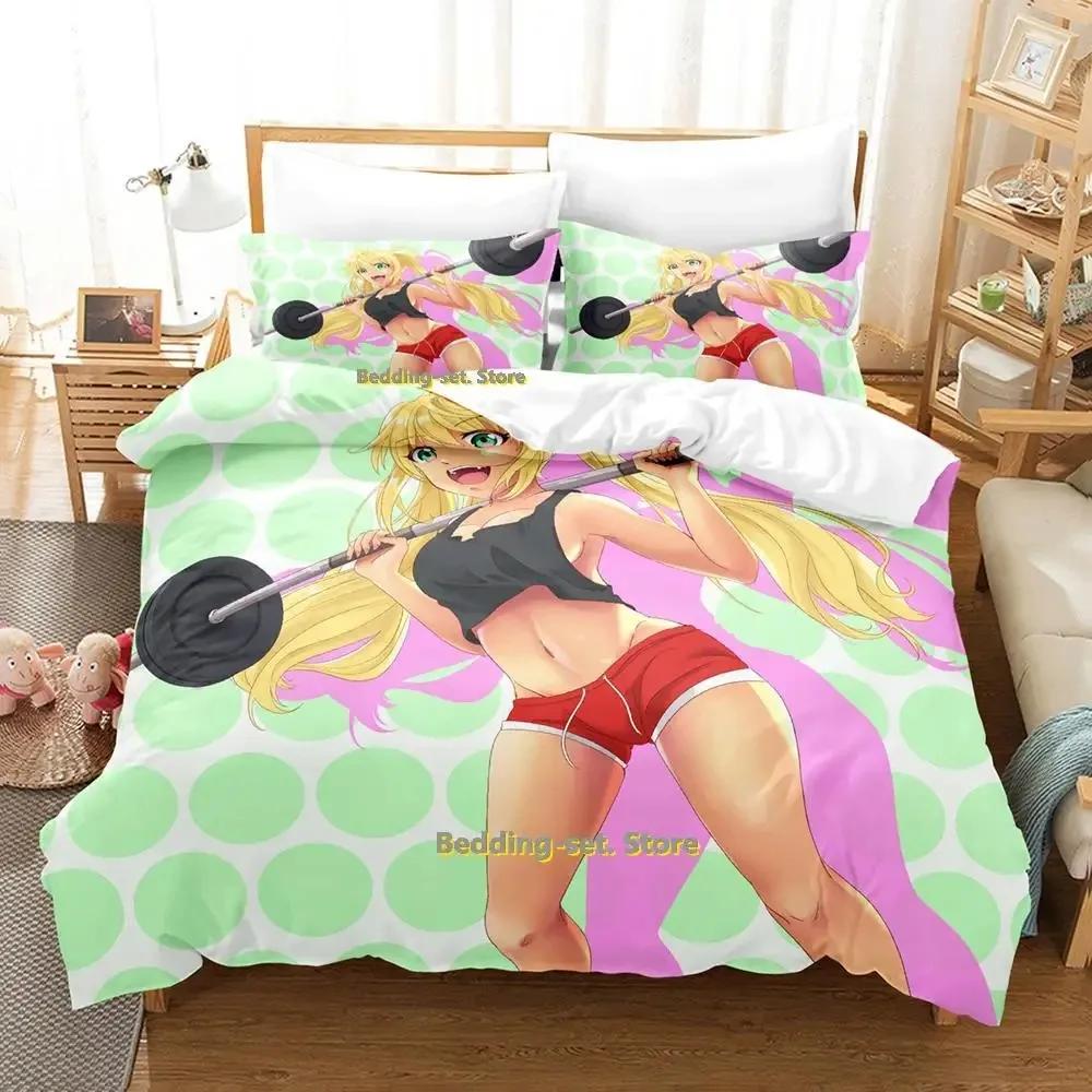 

How Heavy Are The Dumbbells You Lift Bedding Set Cartoon Anime Three-Piece Set Adult Kid Bedroom Duvetcover Sets 3D Kawaii Girl 70x133cm 2pcs