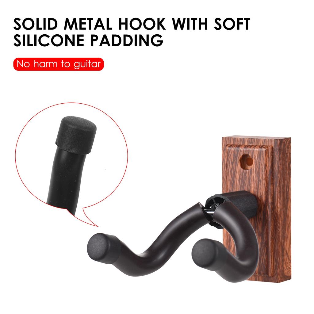 Guitar Wall Mount Hanger Hook Guitar Wall Hook Hanger Solid Sturdy Black Metal Holder Hanger Multifunction Hanger