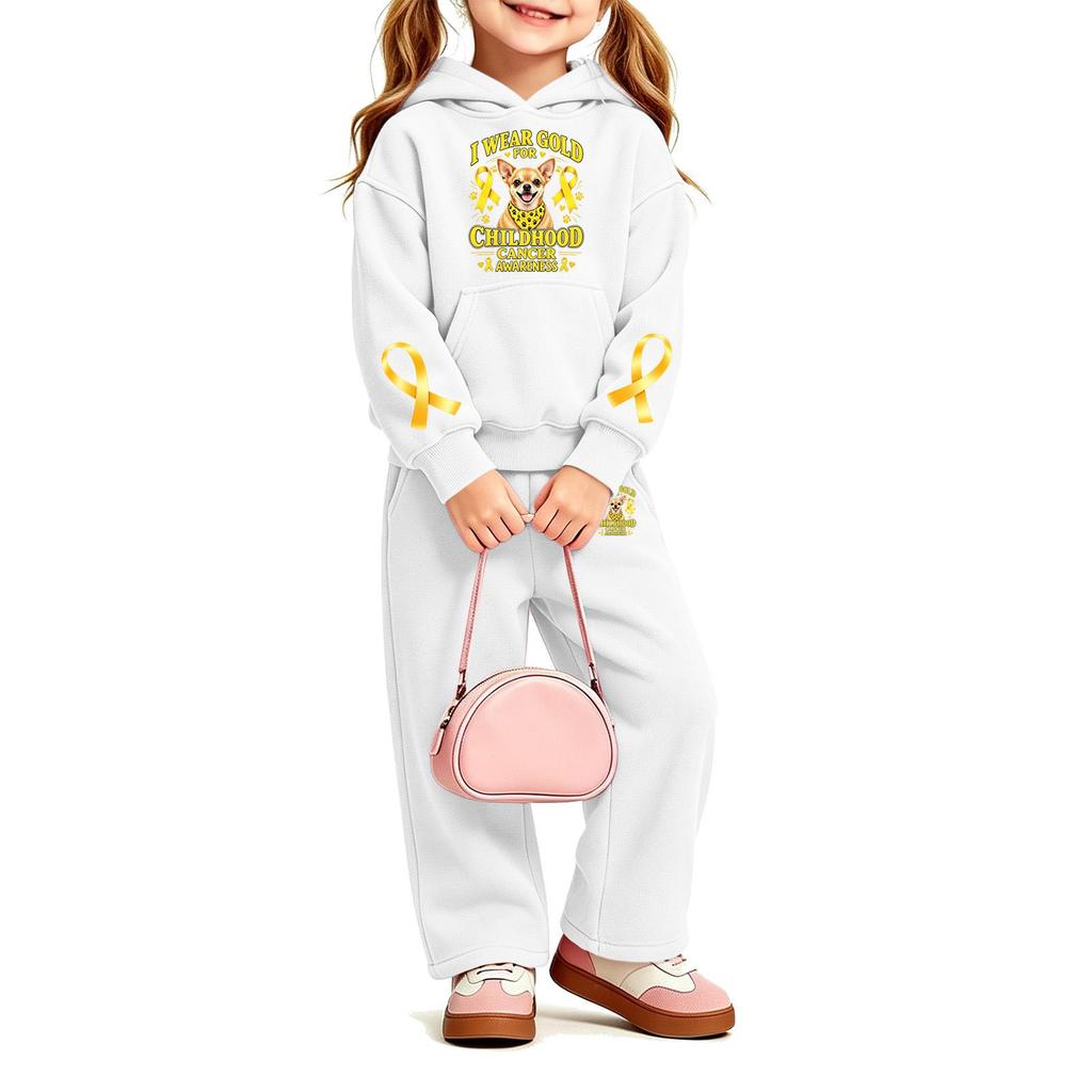 Girls' Fashion Print Hoodie and Sweatpants Set 2 Piece Casual Outfit for Everyday Wear