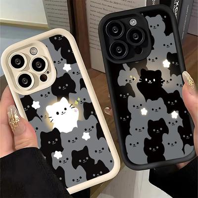 Cute Cartoon Cat Phone Case for iPhone 17 16e 16 15 14 13 12 11 Air Pro Max Mini XR XS X 7 8 6 6s Plus Soft TPU Back Cover