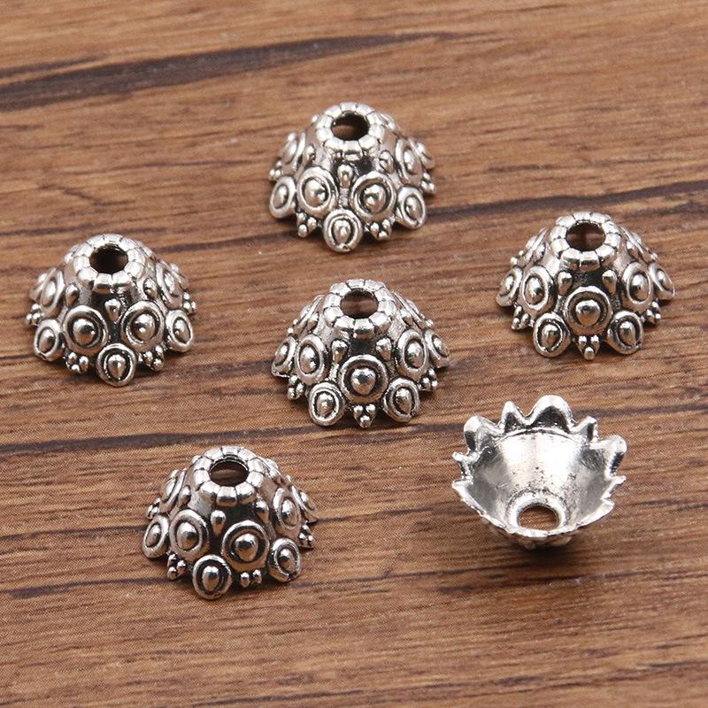 

Античні срібні роздільники-квіти: Багатостильовий, порожнистий дизайн для DIY браслетів та намист