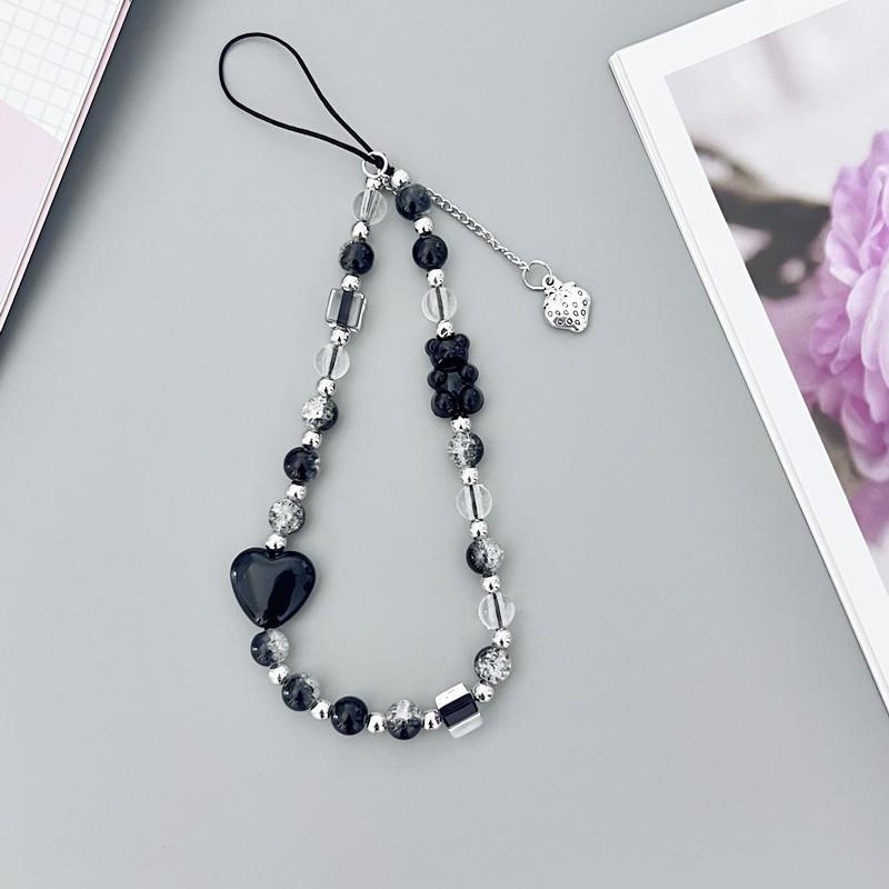 Aesthetic Beaded Phone Charms With Cute Butterfly Heart Pendants Colorful Acrylic Beads For Teen Girls Gifts Phone Decoration