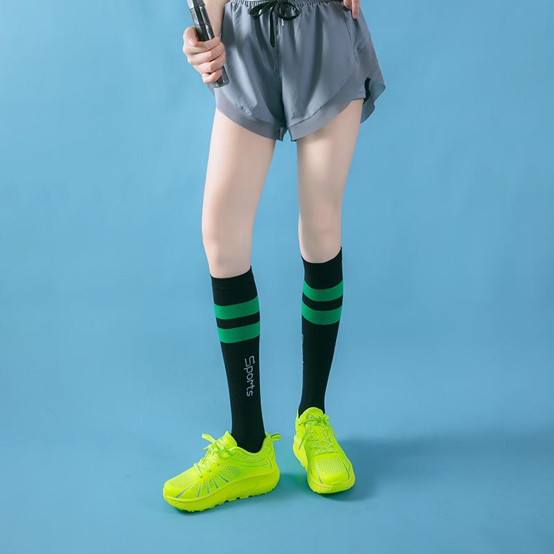 Kompressionsstrümpfe, professionelle Herren- und Damen-Outdoor-Sportsocken, lässig, gestreift, Baumwolle, für Fitnessstudio, Fitness, Radfahren, Laufen