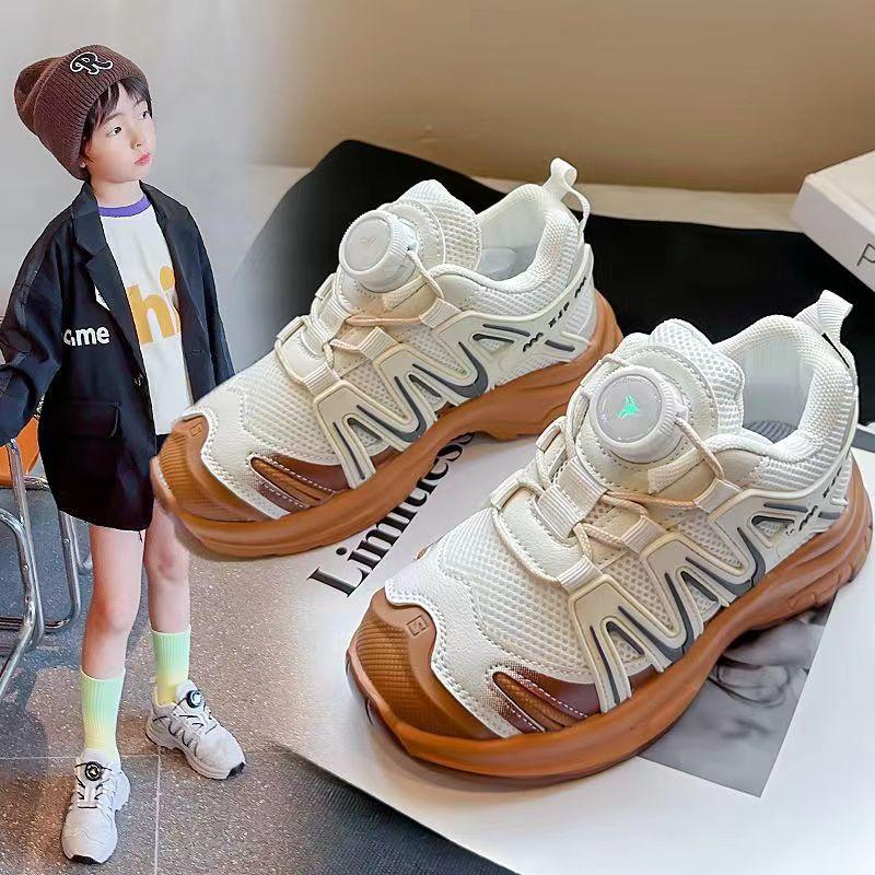 New spring and autumn mesh shoes for boys and girls, Korean-style children's sneakers, girls' dad shoes, breathable, fashionable, and casual
