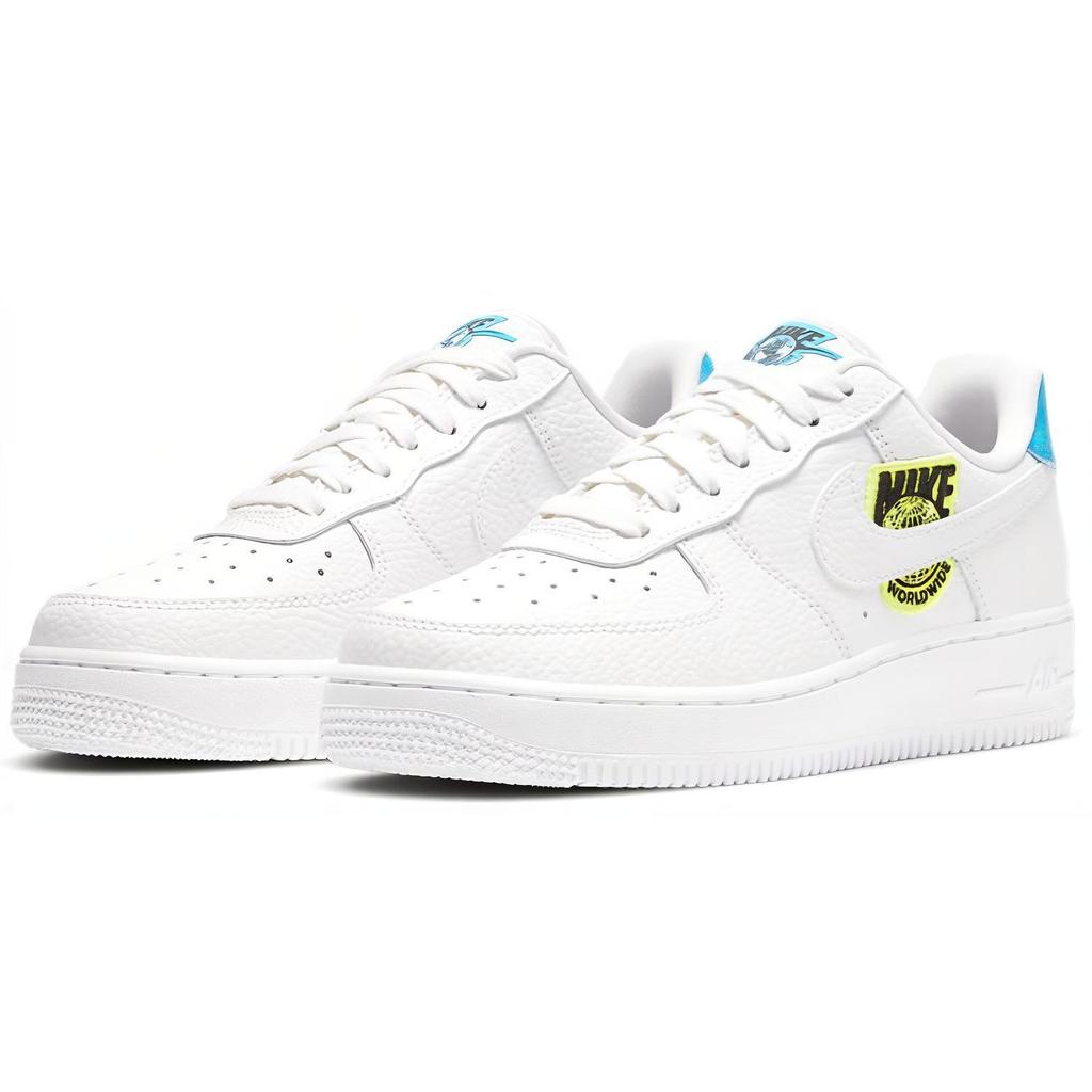 Nike Air Force 1 Low '07 Worldwide Pack Weiß Blau Volt Damen CT1414-101