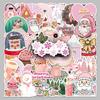 50 Pink Christmas Waterproof Stickers for DIY Greeting Cards and Journals