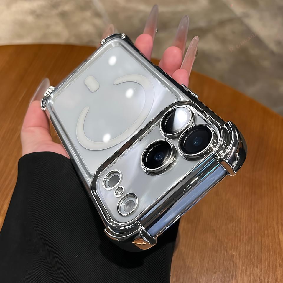 

Classic Magnetic Phone Case For iPhone 15 14 13 12 16 17 Air Pro Max 14 15 Plus Magsafe Silicone Soft Shockproof Protector Cover For iPhone 12