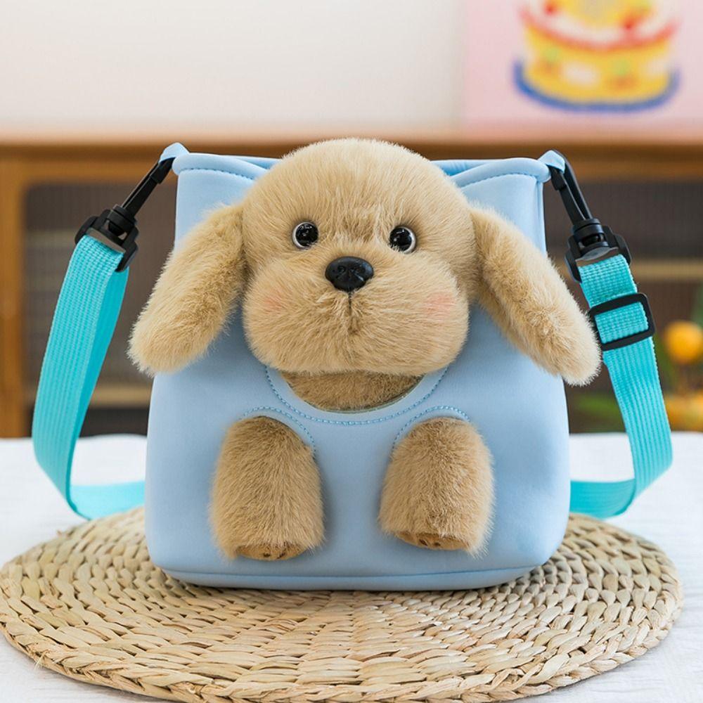 Shoulder Bag Plushie Doll Fur Bag Collection Stuffed Running Dog Knapsack  Kids Playing Supplies