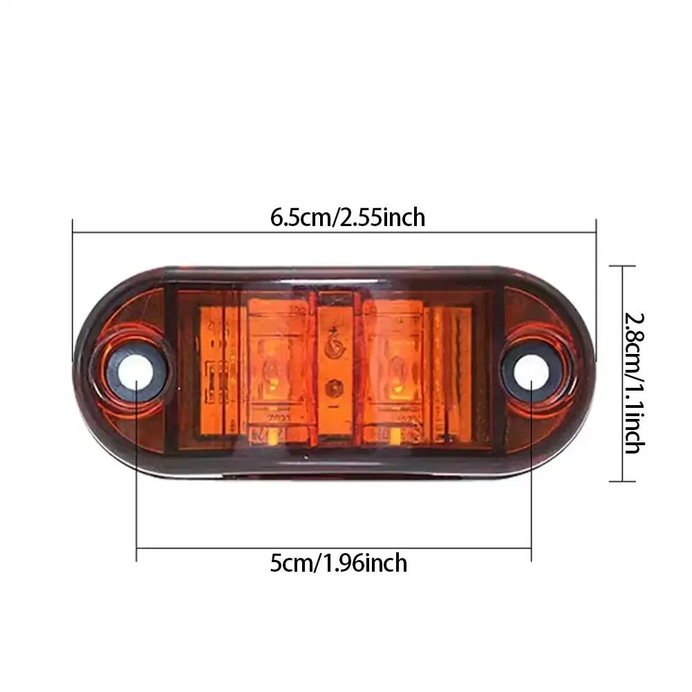 1/2/4Pcs 12V / 24V LED Side Marker Lights Car External Lights Warning Tail Light Auto Trailer Truck Lorry Lamps White Color