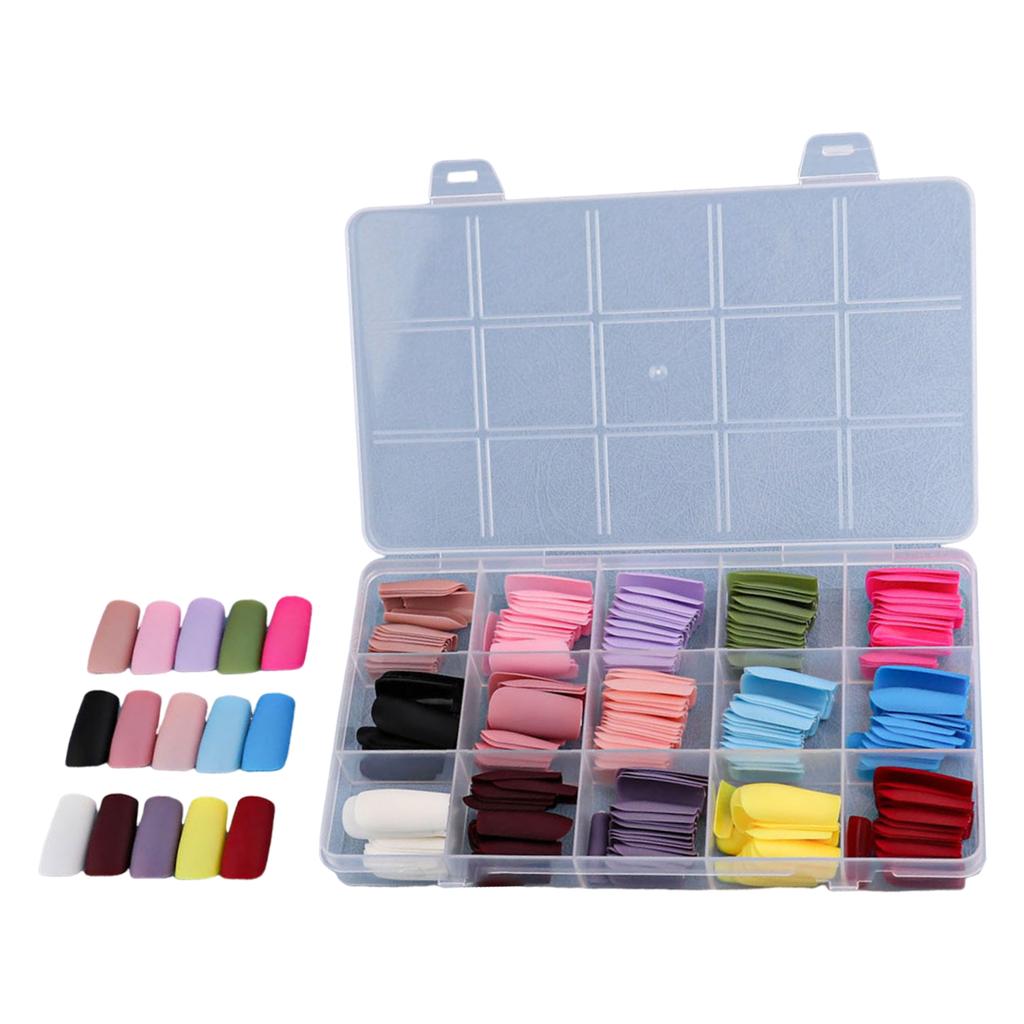 Fake Nails Acrylic Nail Tips Square/Almond/Stilettos/Coffin False Nails 360pcs Full Cover Artificial Nails with Case