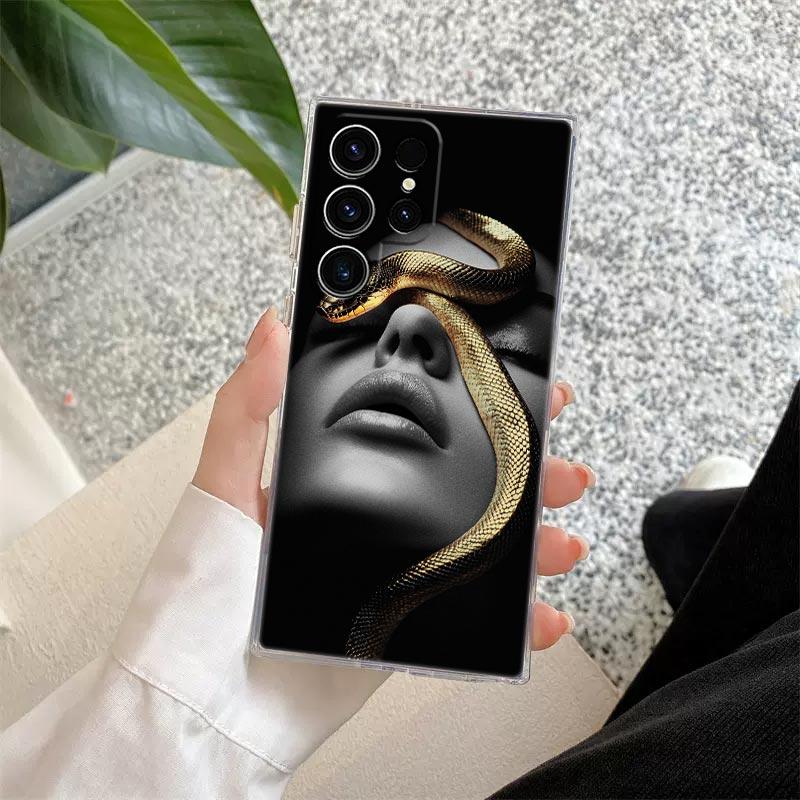 Snakes and Women Clear Case For Samsung Galaxy S26 S25 S24 S23 Ultra S20 S21 FE S22 Plus S26Ultra S25FE Soft Silicon Phone Cover