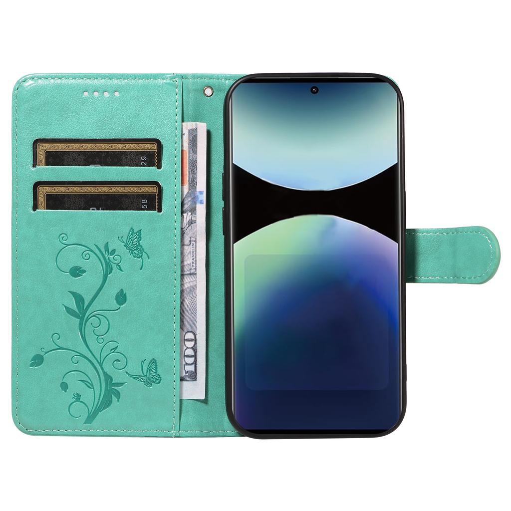 For Xiaomi Redmi Note 14 Pro 4G PU Leather Cases Flower Pattern Wallet Stand Phone Cover with Strap