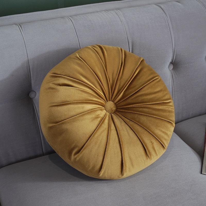 

Подушка в виде тыквы, однотонная круглая, для гостиной, дивана, подушка для стула, прикроватная подушка для ленивого сиденья с сердцевиной 35cm жёлтый