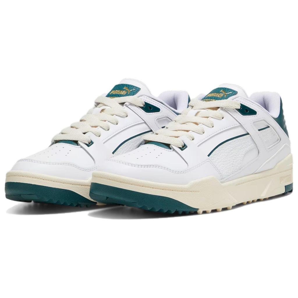 Puma Slipstream G Classic Versatile Shock Absorbing Durable Breathable Lightweight Low Top Golf Shoes Men Sneaker White Green 309744-03