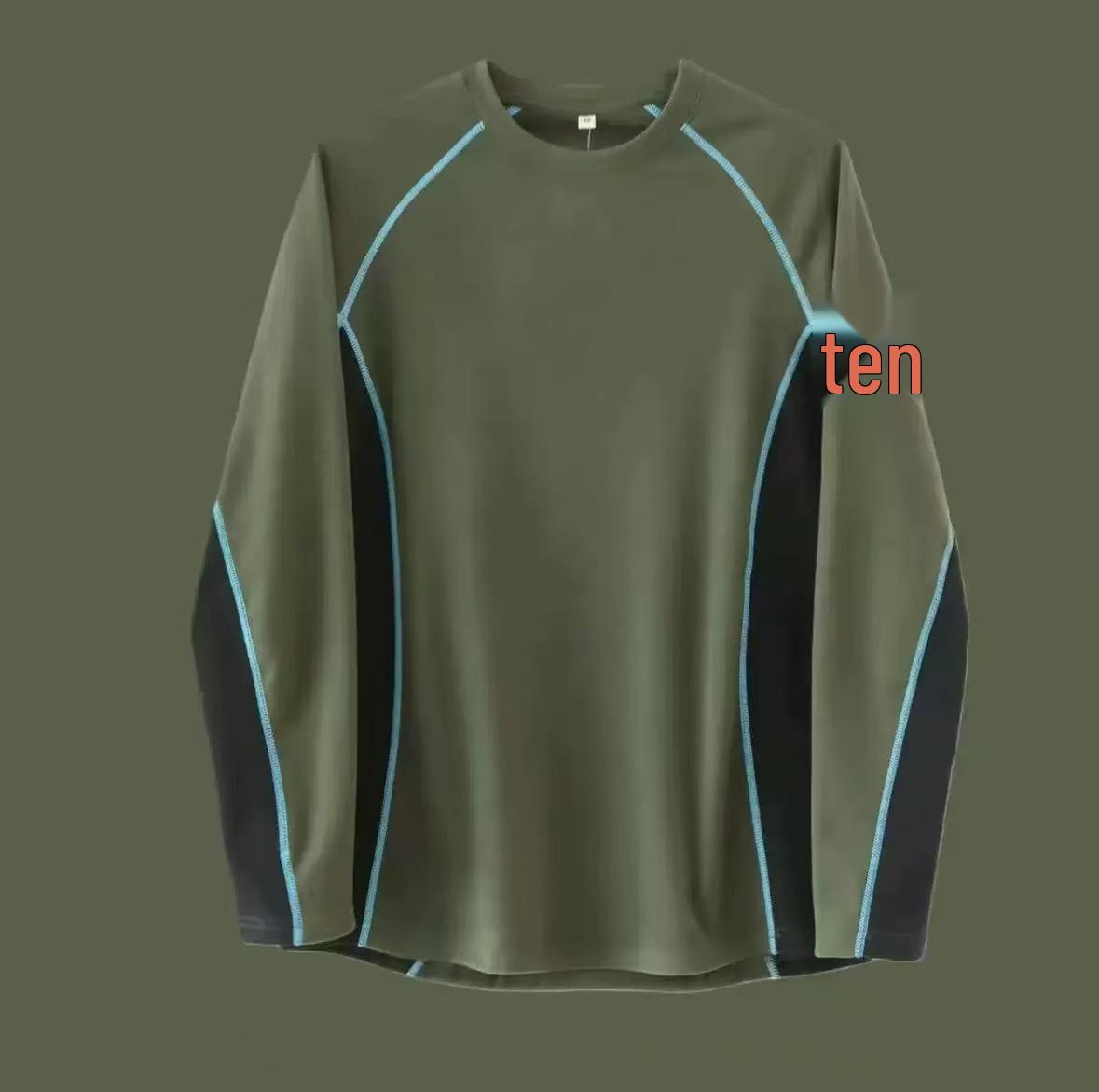 Unisex Mountain-Style Velvet Long Sleeve T-shirt: Warm, Elastic, Outdoor Base Layer XL