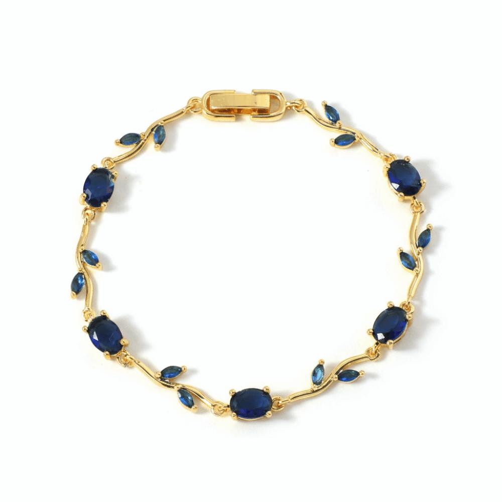 Luxury Sparkling Leaf Chain Gold Silver Color Crystal Sparkling Leaf Bracelets  Jewelry Gift