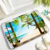 Summer Ocean Beach Carpet Hawaii Island Palm Trees Nature Scenery Bathroom Rug Non-slip Entrance Doormat for Living Room Decor