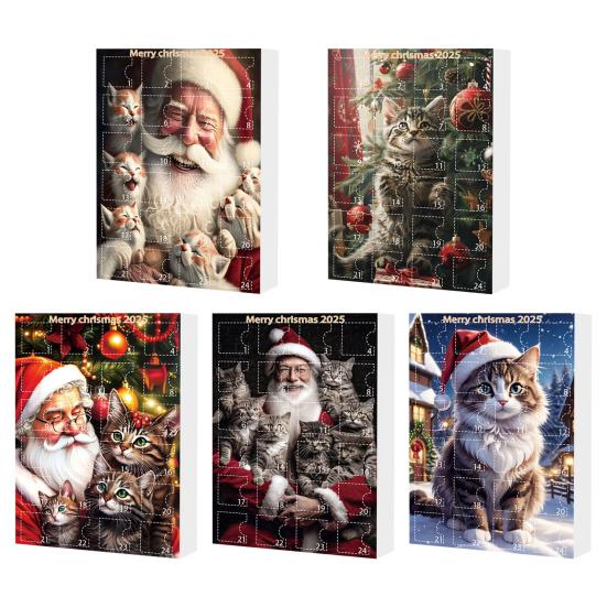 Vánoční kočičí adventní kalendář Akrylová 2D kreslená kočka Závěsné dekorace 24 dní 2025 Vánoční odpočítávací kalendář Dárek pro milovníky koček Sváteční dekorace