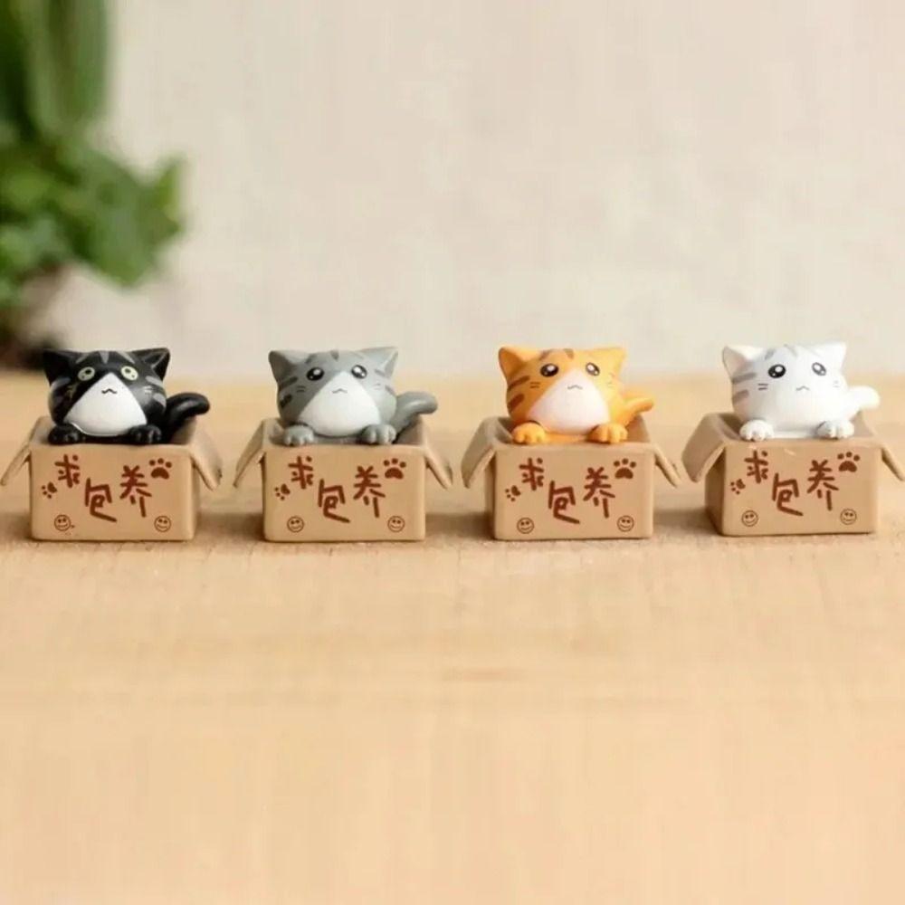 Micro Landscape Garden Kitten Statue Plastic Toy Miniature Figurines Mini Cat Ornament  Home Decor