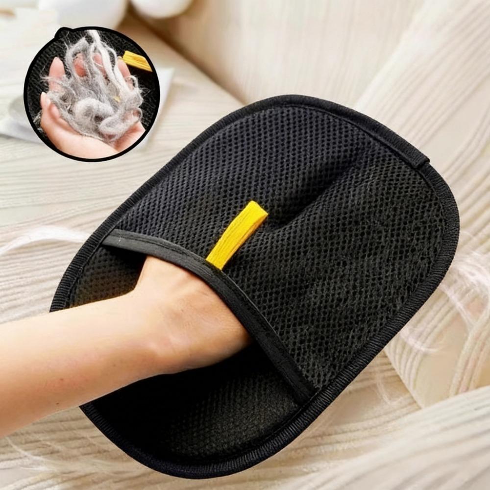 

Reusable Double-Sided Pet Hair Removal Gloves Static Grooming Gloves Efficiently Removes Pet Fur from Carpets Furniture Clothing 20x15 CM чёрный