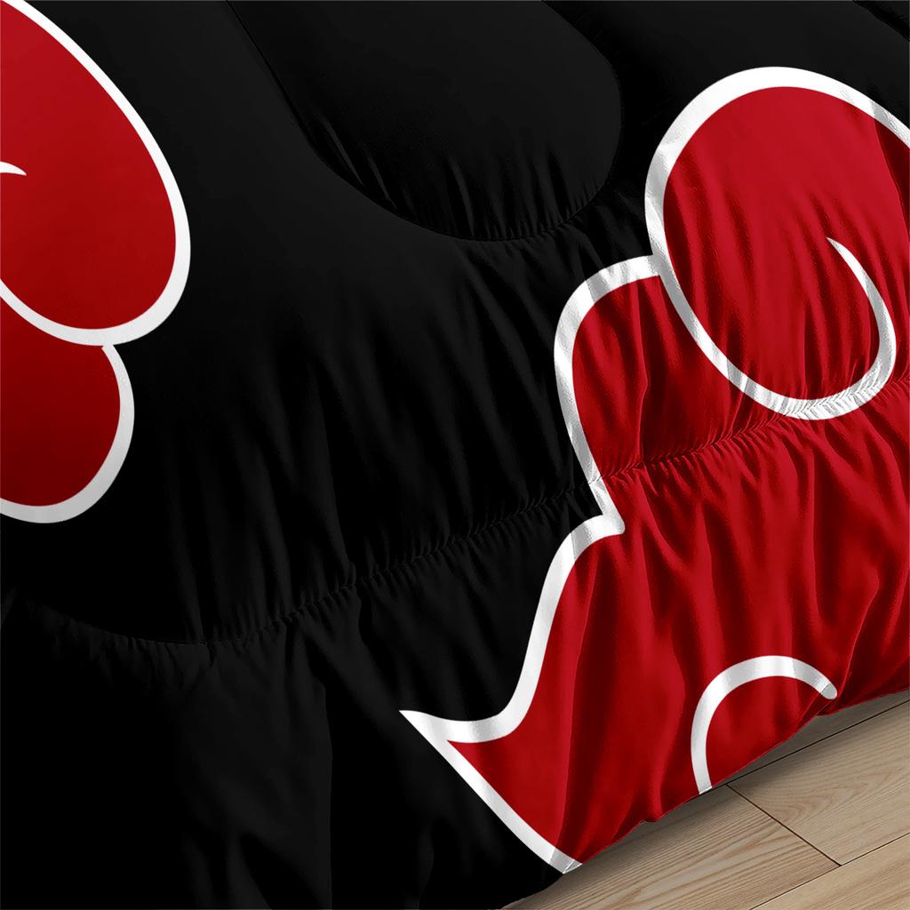 Naruto Cloud Fat Quilt Thickened Student Dormitory Black Bed Filling Quilt Digital Printing Quilt Cover Three-piece Set