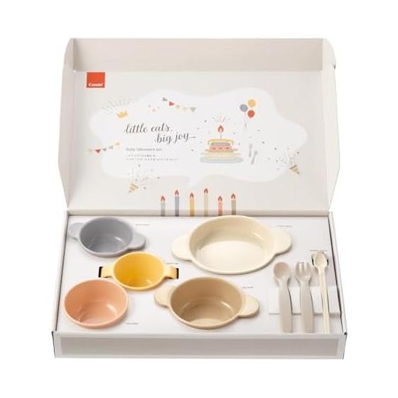 Combi First Bite Baby Tableware Set, 8 Piece Set, Perfect as a Gift