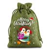 12pcs Christmas Linen Drawstring Bag Drawstring Bag Gift Bag Cloth Bag Christmas Gift Bag Set Drawstring Bag