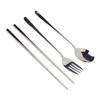 Bærbart bestikk med oppbevaringsboks 304 rustfritt stål skje gaffel spisepinner gjenbrukbart bestikksett fo