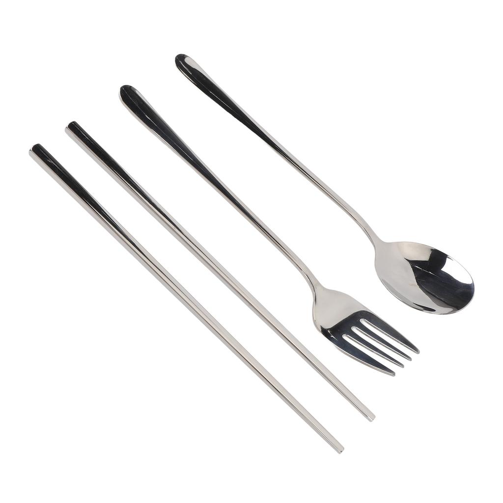 Bærbart bestikk med oppbevaringsboks 304 rustfritt stål skje gaffel spisepinner gjenbrukbart bestikksett fo