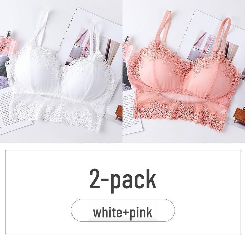 Korean Style Lace Wireless U-Back Camisole Bustier Bra for Women and Students